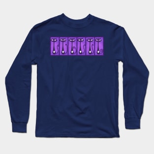 Purple Tiki Cats! Long Sleeve T-Shirt